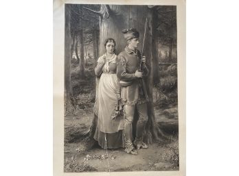 Etching After George Henry Boughton (Am. 'Too Near The War Path, 1874', Ripped On Bottom
