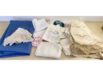 Set Of Vintage Table Clothes And Doilies