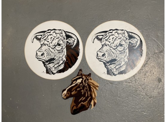 Vintage Cow Decals And Horse Patch