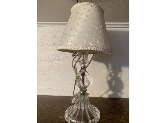 A Nice Lamp With Glass Pedestal Base