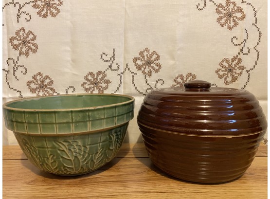 Two Heavy Ironstone Dishes