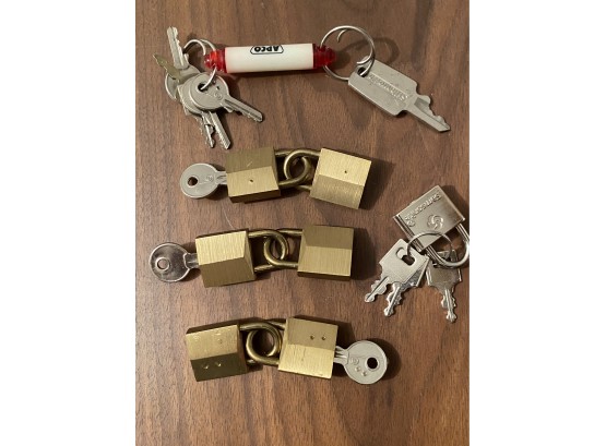 A Nice Collection Of Luggage Locks With Keys