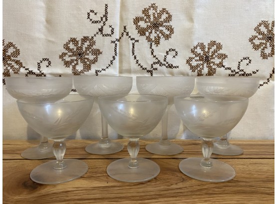 A Compatible Grouping Of Vintage Coupe And Sorbet Glasses
