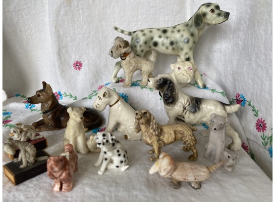 Lovely Collection Of Canine Toys And Miniatures Including Dalmations And Matchboxes