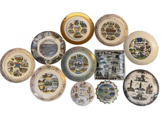 A Great Collection Of Vintage Souvenir Plates