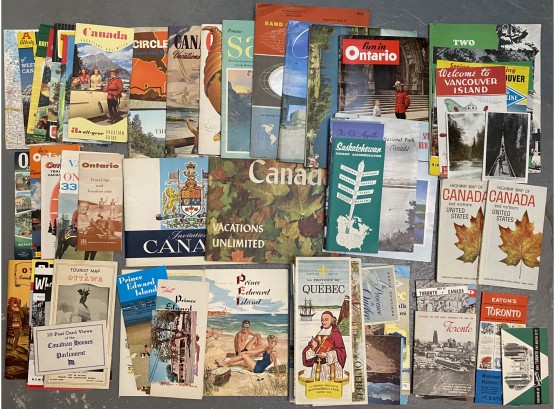 Large Collection Of Vintage Maps Travel Guides Etc From Canada
