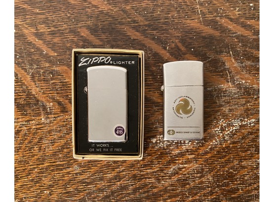New In Box Vintage Zippo Slim Lighter And Barlow Lighter
