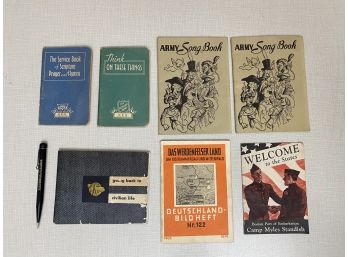 Collection Of WWII Songbooks And Brochures And German Pencil