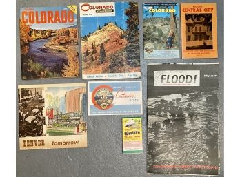 Collection Of Mid Century Colorado Travel Guides And 1965 Flood Pictorial Review