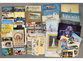 Large Collection Of Vintage Mid Century California Road Maps Travel Guides And Postcards