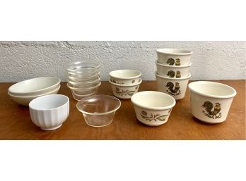 Vintage Collection Of Oven Safe Ceramic Pudding Cups