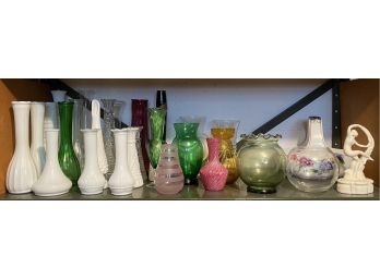 Collection Of Glass Bud Vases
