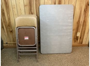 Vintage Samsonite Folding Card Table And 4 Chairs