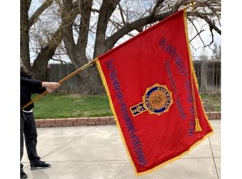 Platte Valley Adams County American Legion Flag With Pole And Carrying Harness