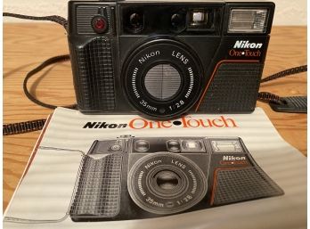 Nikon One Touch 35mm Lens Point And Shoot Film Camera With Original Manual