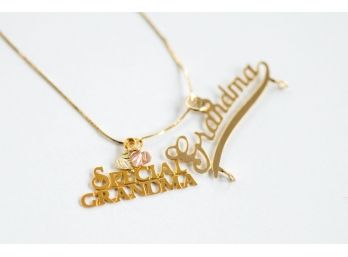 Vintage Gold Grandma Charm Necklace