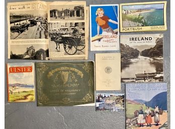 Collection Of Vintage Travel Brochures And Guides From Ireland 1920s- 30s