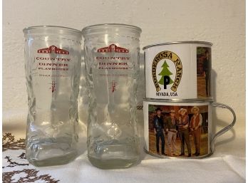 A Grouping Of Western Themed Mugs Including Ponderosa Ranch And Country Dinner Playhouse Denver