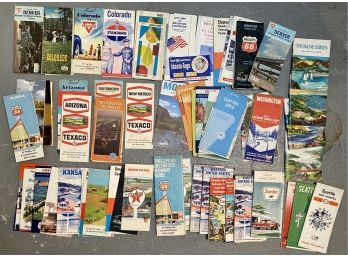 Large Collection Of Vintage Mid Century US Roadmaps