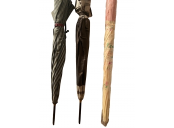 Very Cool Grouping Of Vintage Umbrellas With Celluloid Handles