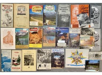 Collection Of Vintage Mid Century Colorado Maps Travel Guides Etc