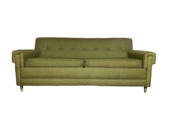 Vintage Mid Century Moss Green Retro Sofa With Pullout Bed Excellent Condition