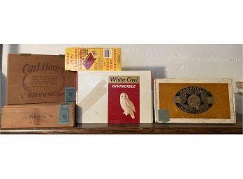 4 Vintage Cigar Boxes Including Call Henry And Habanello