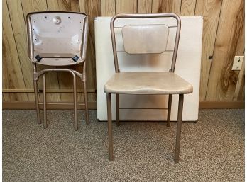 Vintage Samsonite Folding Card Table And Two Chairs