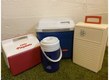 Four Coolers Including Rubbermaid And Litte Playmate