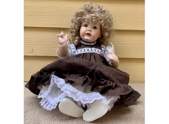 Handmade Porcelain Doll With Natural Hair