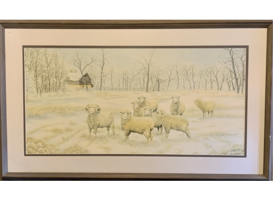 Sheeps By Pollock Signed And Numbered Print 6/300