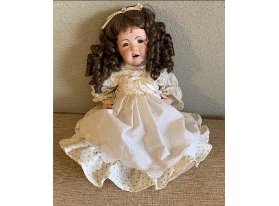 Handmade Porcelain Doll With Natural Hair