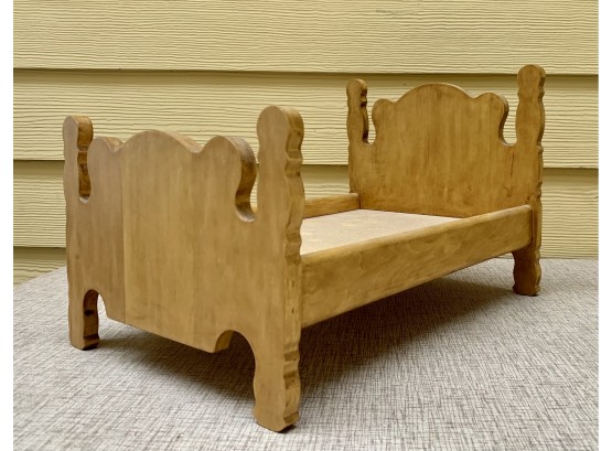 Antique Hand Made Wood Doll Bed
