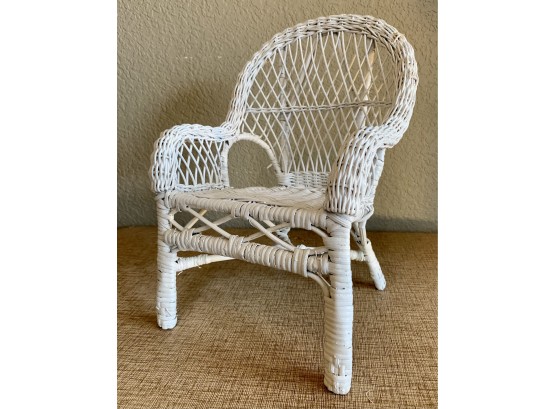 White Wicker Doll Chair