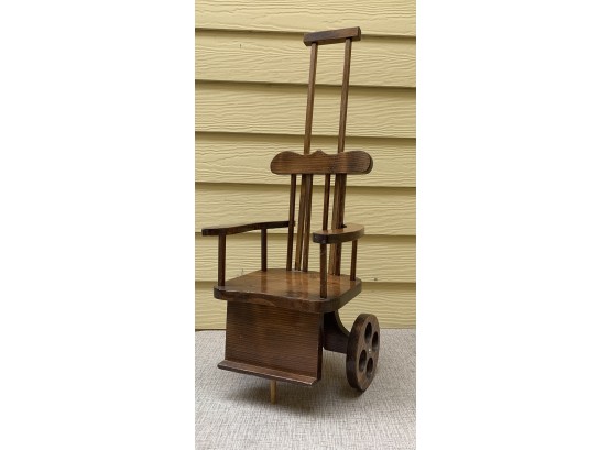 Vintage  Handmade Wood Wheelchair For Dolls