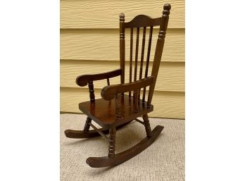 Miniature Dark Wood Rocking Chair