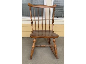 1 Small Wooden Rocking Chair With Spindle Back