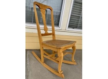1 Wooden Rocking Chair With Wicker/ Mesh Seat