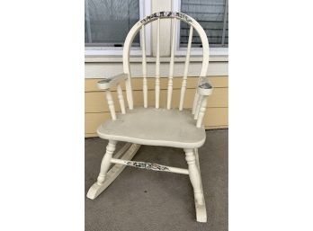 Cream Colored Hand Painted Children's Rocking Chair