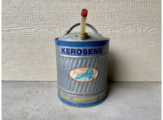 Vintage 5 Gallon Old Blue II Kerosene Can
