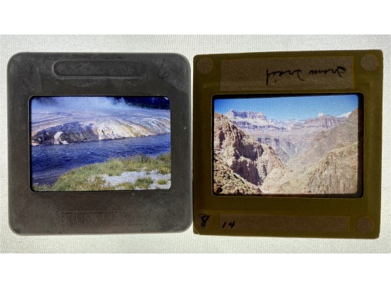 Collection Of Vintage Travel Slides In Boxes