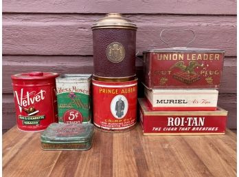 Collection Of Antique Tobacco And Cigar Boxes
