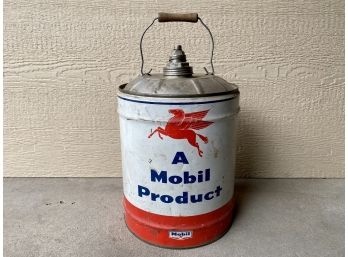 Vintage Mobil 5 Gallon Gear Lubricant Can