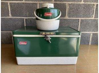 Vintage Green Coleman Cooler Set