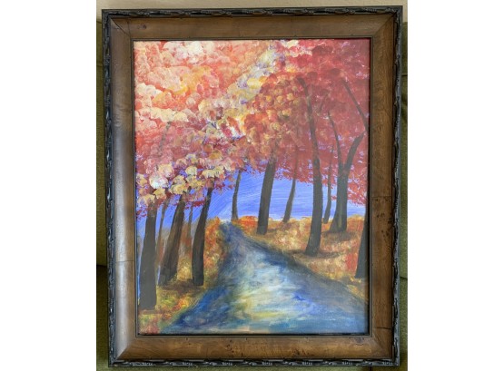 Framed Painting Of Autumn Trees