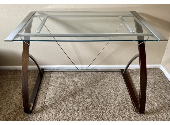 Glass And Wood Desk