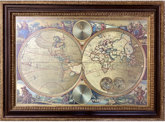 Intricate Framed World Map With Gold Toned Accents From Kirkland's