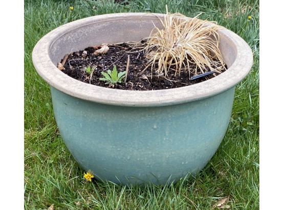 Teal Colored Ceramic Planter Pot