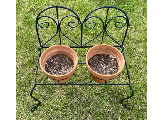 Plant Holder And Two Pots