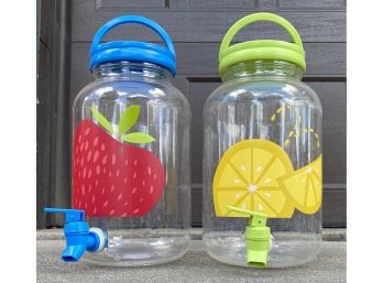 Two Plastic Juice Jars